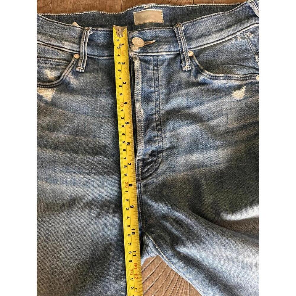 MOTHER The Stunner Ankle Fray Graffiti Girl Denim Distressed Jeans Women’s sz 24 - Picture 12 of 15